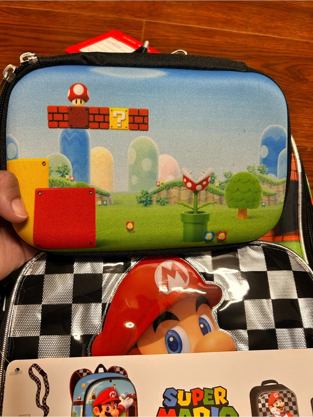 Super Mario Backpack Set with Lunch Bag, Gadget Bag, Lanyard I.D Holder